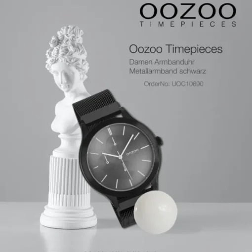 Oozoo Unisex Armbanduhr Timepieces Analog Metall schwarz UOC10690