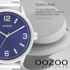 Oozoo Unisex Armbanduhr Timepieces Analog Metallband silber UOC11503