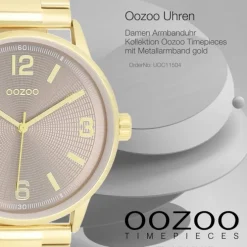 Oozoo Unisex Armbanduhr Timepieces Analog Metallband gold UOC11504