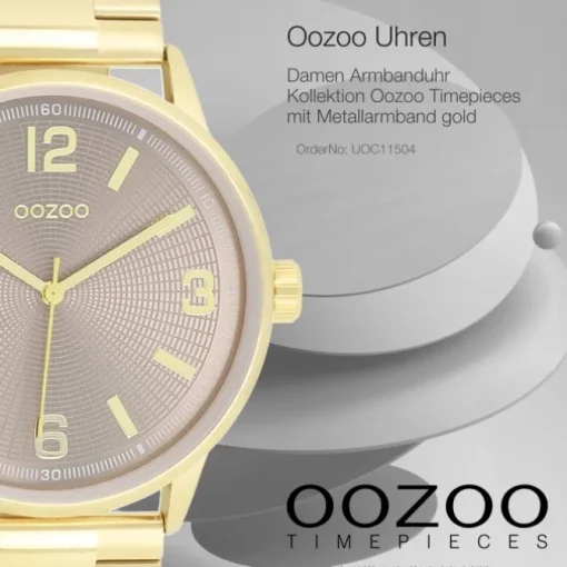 Oozoo Unisex Armbanduhr Timepieces Analog Metallband gold UOC11504