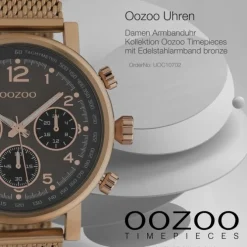 Oozoo Unisex Armbanduhr Timepieces C10702 Analog Edelstahl bronze UOC10702