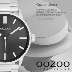 Oozoo Unisex Armbanduhr Timepieces Analog Metallband silber UOC11514
