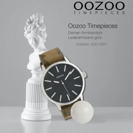 Oozoo Unisex Armbanduhr Timepieces Analog Leder camouflage dunkelgrün UOC10001