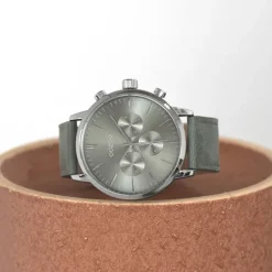 Oozoo Unisex Armbanduhr Timepieces C10915 Analog Leder grau UOC10915