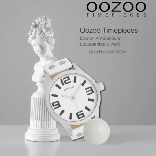 Oozoo Unisex Armbanduhr Timepieces Analog Leder weiß UOC1000A