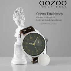 Oozoo Unisex Armbanduhr Timepieces Analog Leder dunkelbraun UOC10327