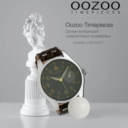 Oozoo Unisex Armbanduhr Timepieces Analog Leder dunkelbraun UOC10327