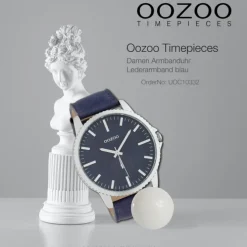 Oozoo Unisex Armbanduhr Timepieces Analog Leder blau UOC10332