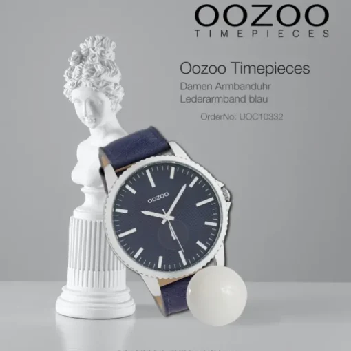 Oozoo Unisex Armbanduhr Timepieces Analog Leder blau UOC10332