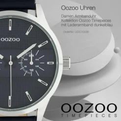 Oozoo Unisex Armbanduhr Timepieces Analog Leder dunkelblau UOC10536