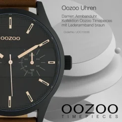 Oozoo Unisex Armbanduhr Timepieces Analog Leder braun UOC10538