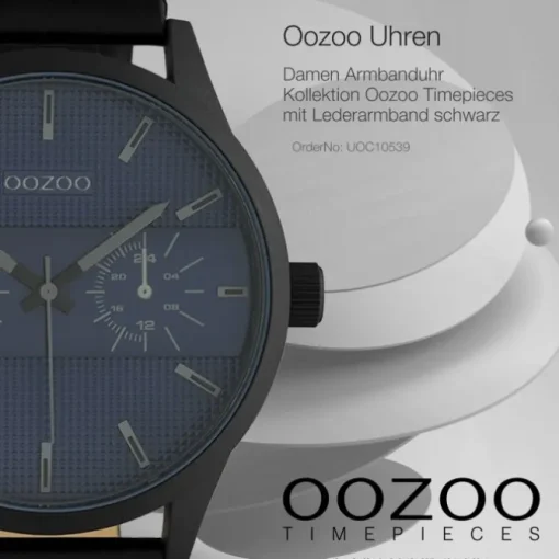 Oozoo Unisex Armbanduhr Timepieces Analog Leder schwarz UOC10539
