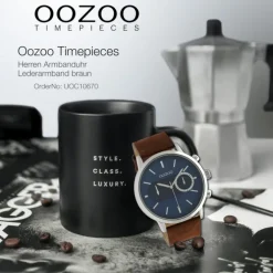 Oozoo Unisex Armbanduhr Timepieces Analog Leder braun UOC10670