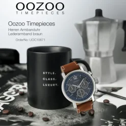 Oozoo Unisex Armbanduhr Timepieces Analog Leder braun UOC10671