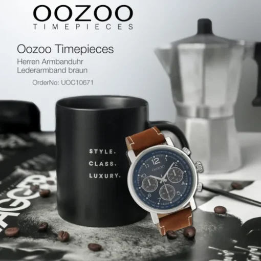 Oozoo Unisex Armbanduhr Timepieces Analog Leder braun UOC10671