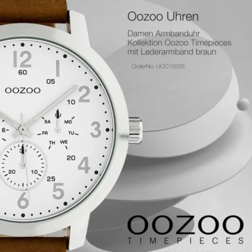 Oozoo Unisex Armbanduhr Timepieces Analog Leder braun UOC10505