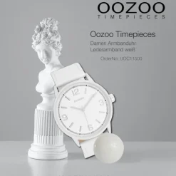 Oozoo Unisex Armbanduhr Timepieces Analog Lederband weiß UOC11500