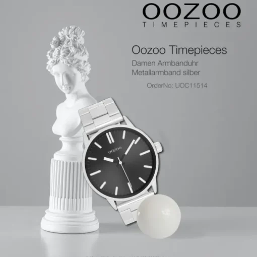 Oozoo Unisex Armbanduhr Timepieces Analog Metallband silber UOC11514