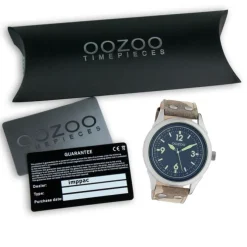 Oozoo Unisex Armbanduhr Timepieces Analog Leder camouflage braun UOC10353