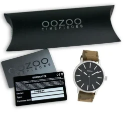 Oozoo Unisex Armbanduhr Timepieces Analog Leder camouflage dunkelgrün UOC10001
