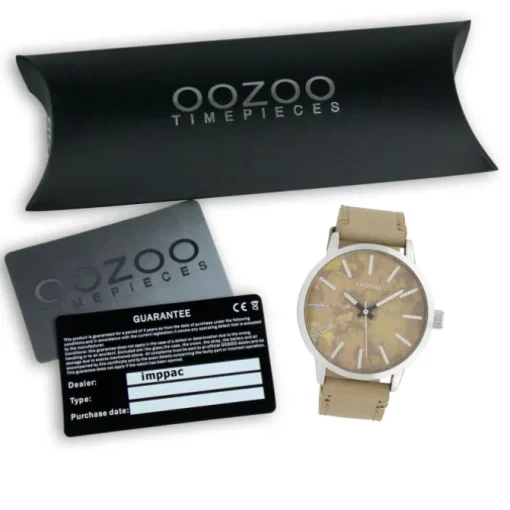 Oozoo Unisex Armbanduhr Timepieces Analog Leder beige UOC10000