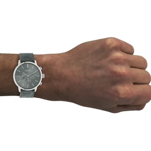 Oozoo Unisex Armbanduhr Timepieces C10915 Analog Leder grau UOC10915