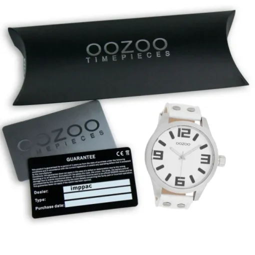 Oozoo Unisex Armbanduhr Timepieces Analog Leder weiß UOC1000A