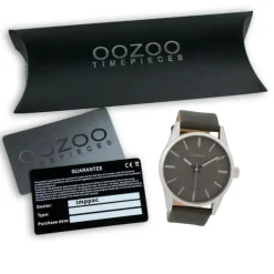 Oozoo Unisex Armbanduhr Timepieces Analog Leder dunkelgrau UOC9628A