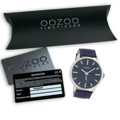 Oozoo Unisex Armbanduhr Timepieces Analog Leder blau UOC10332