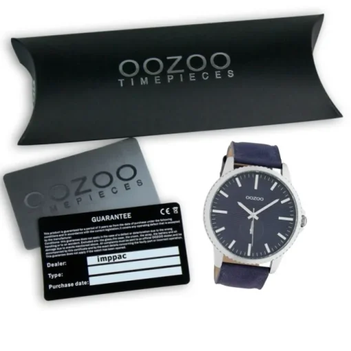 Oozoo Unisex Armbanduhr Timepieces Analog Leder blau UOC10332