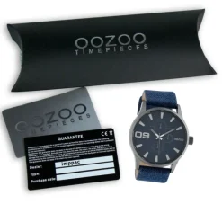 Oozoo Unisex Armbanduhr Timepieces Analog Leder dunkelblau UOC10345