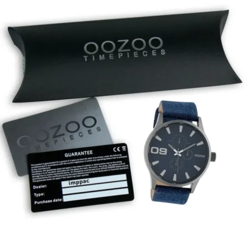 Oozoo Unisex Armbanduhr Timepieces Analog Leder dunkelblau UOC10345