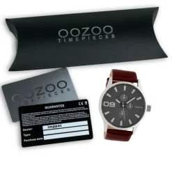 Oozoo Unisex Armbanduhr Timepieces Analog Leder dunkelbraun UOC10348