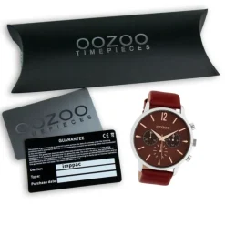 Oozoo Unisex Armbanduhr Timepieces Analog Leder rot UOC10356
