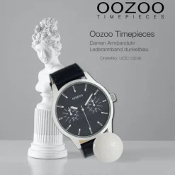 Oozoo Unisex Armbanduhr Timepieces Analog Leder dunkelblau UOC10536