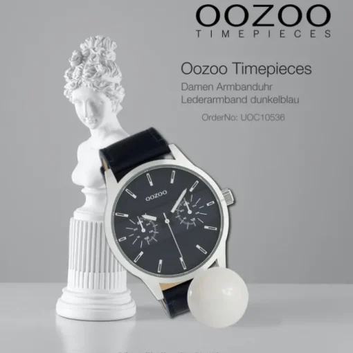 Oozoo Unisex Armbanduhr Timepieces Analog Leder dunkelblau UOC10536