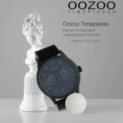 Oozoo Unisex Armbanduhr Timepieces Analog Leder schwarz UOC10539