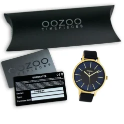 Oozoo Unisex Armbanduhr Timepieces Analog Leder schwarz UOC10568