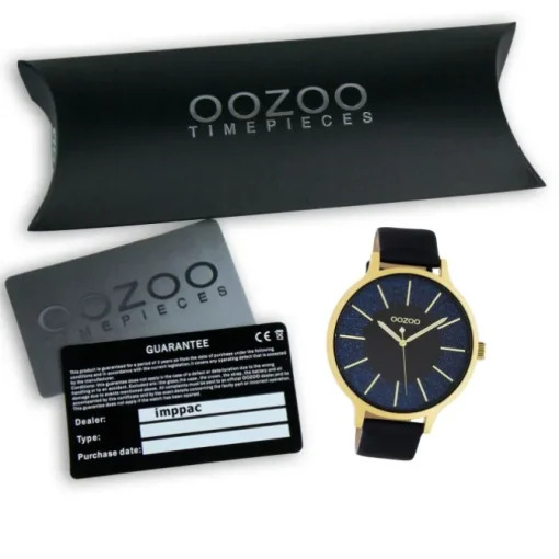 Oozoo Unisex Armbanduhr Timepieces Analog Leder schwarz UOC10568