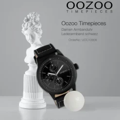 Oozoo Unisex Armbanduhr Timepieces C10909 Analog Leder schwarz UOC10909