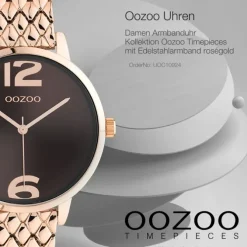 Oozoo Unisex Armbanduhr Timepieces C10924 Analog Edelstahl roségold UOC10924