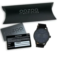 Oozoo Unisex Armbanduhr Timepieces Analog Leder schwarz UOC10539