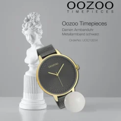 Oozoo Unisex Armbanduhr Timepieces Analog Metall schwarz UOC10554