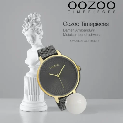 Oozoo Unisex Armbanduhr Timepieces Analog Metall schwarz UOC10554