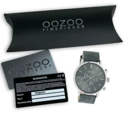 Oozoo Unisex Armbanduhr Timepieces C10915 Analog Leder grau UOC10915