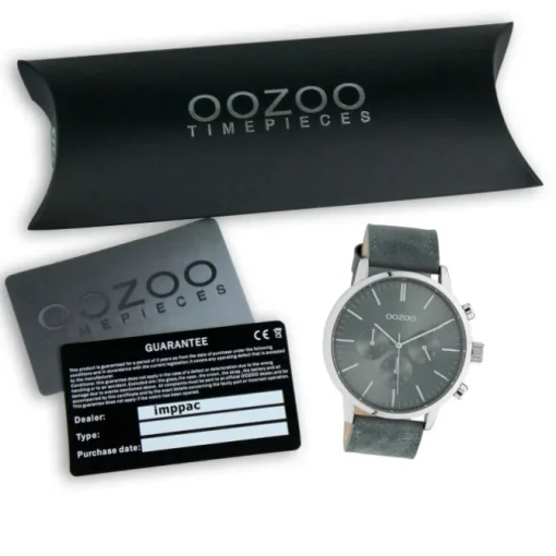 Oozoo Unisex Armbanduhr Timepieces C10915 Analog Leder grau UOC10915