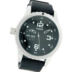 Oozoo Unisex Armbanduhr Vintage Series Analog Leder schwarz UOC3679A