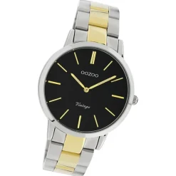 Oozoo Unisex Armbanduhr Vintage Series Analog Metall silber gold UOC20104