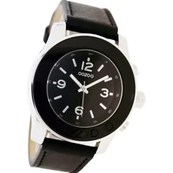 Oozoo Unisex Armbanduhr Vintage Series Analog Leder schwarz UOC4569A