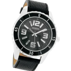 Oozoo Unisex Armbanduhr Vintage Series Analog Leder schwarz UOC4274A